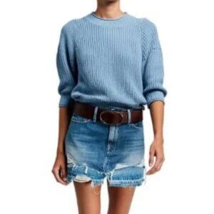 NWT FRAME Alameda Le Mini Jean Skirt Distressed Split Release Hem XS MSRP $215